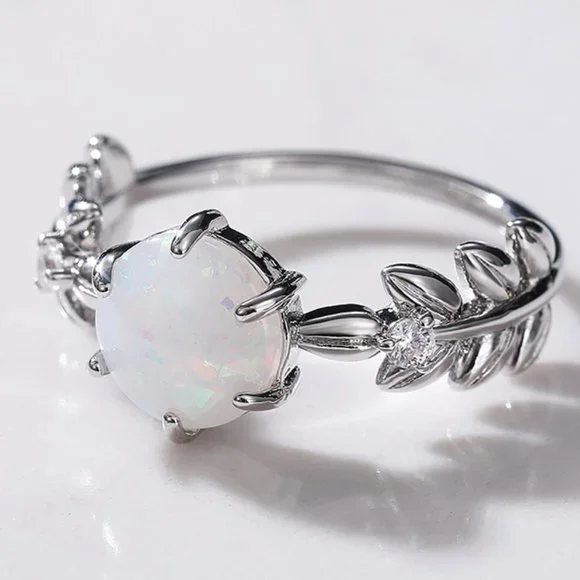 💎Dainty Opal CZ Silver Plated Beautiful Fashion Trendy Ring for Women,UN… - Picture 3 of 6